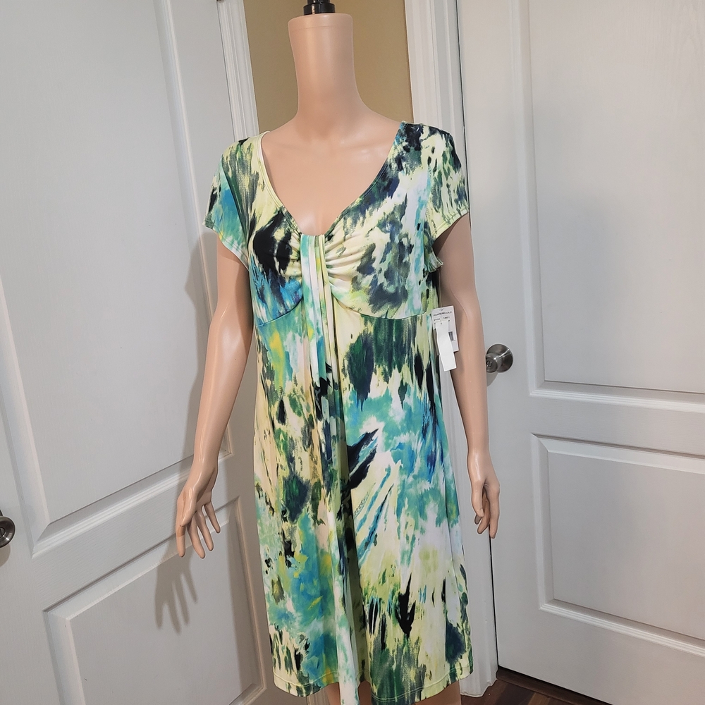 Ronni Nicole Green and Blue Patterned Dress New With Tag